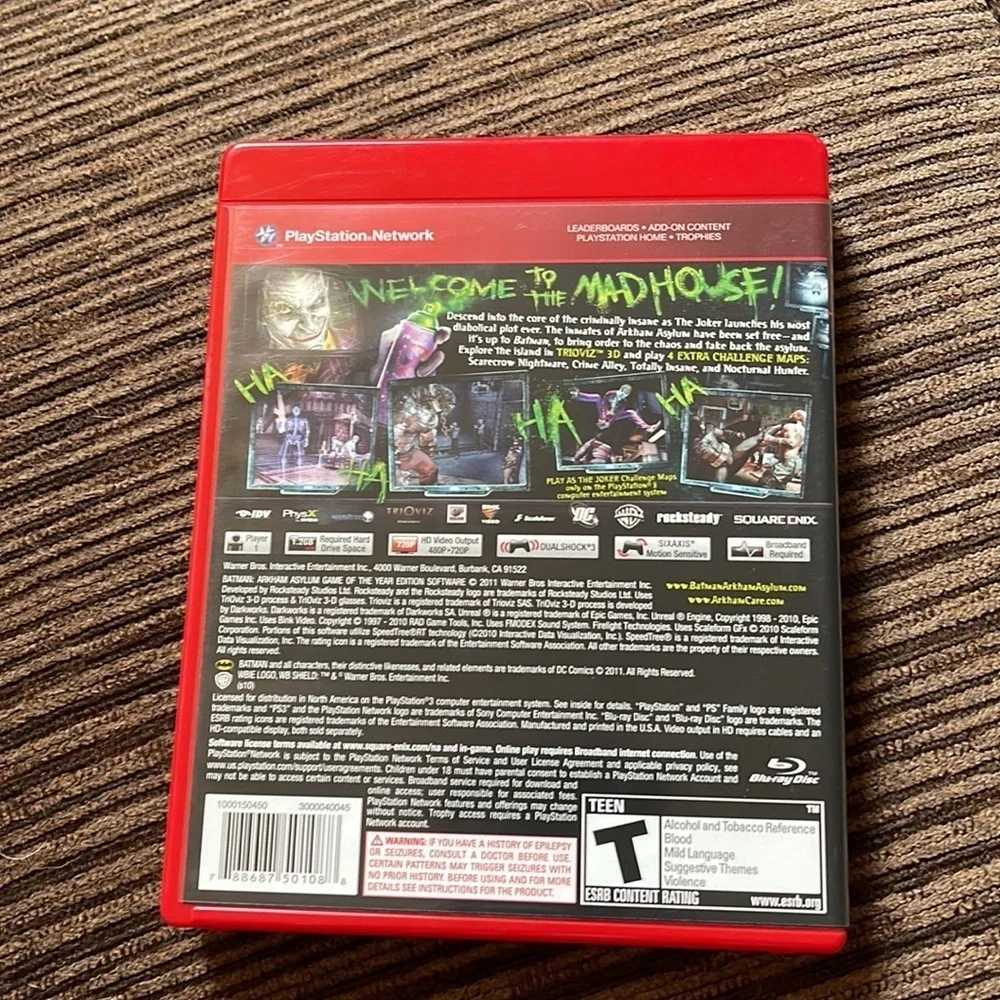 Blue ray disc ps3 play station network Batman 3d